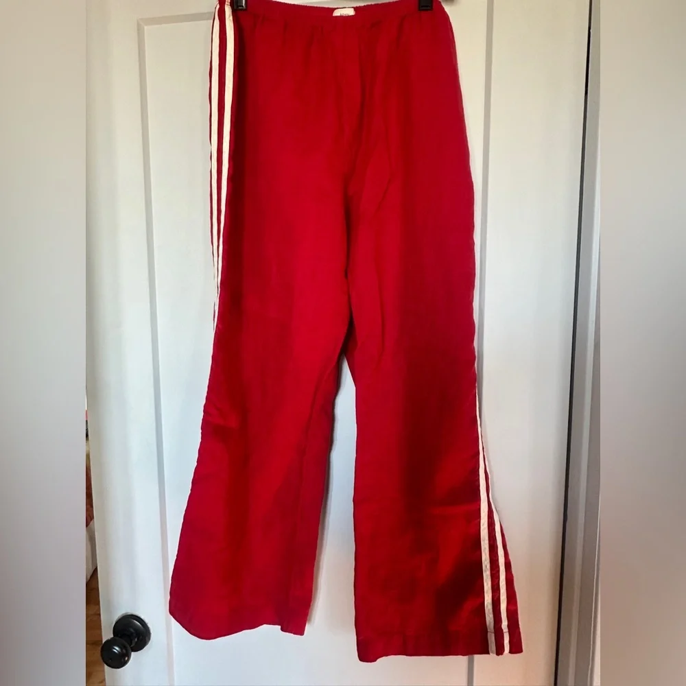 Donni Linen Red Stripe Cropped Pant - Picture 2 of 4